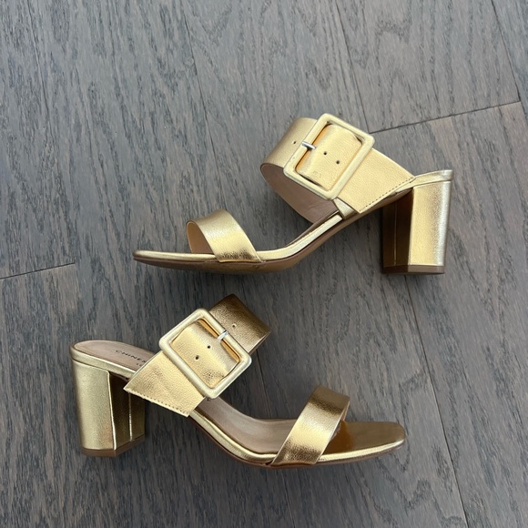 Chinese Laundry Gold Sandal Heels Size 8/38.5 - Picture 4 of 7